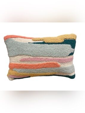 “Oh Joy!” - Handcrafted Multicolor Tufted Lumbar Pillow